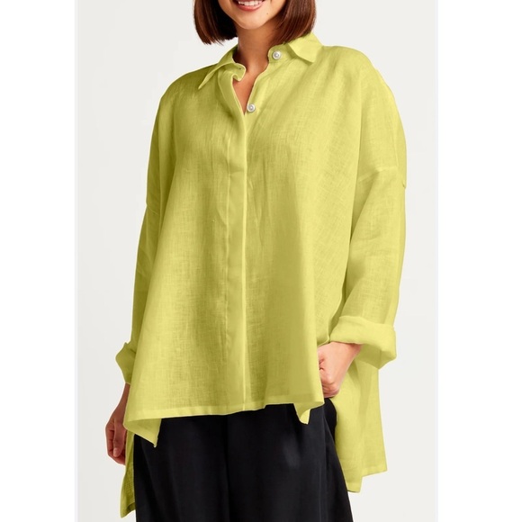 PLANET by Lauren G Handkerchief Linen E-Z Shirt One Size - Picture 1 of 14